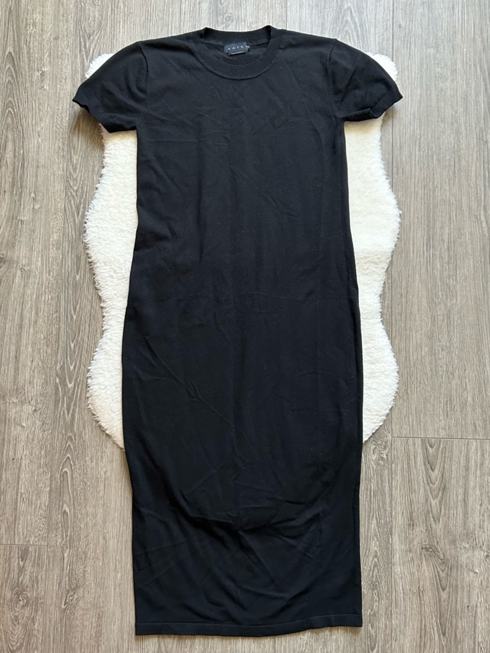 Hatch Maternity Eliza Black Midi Sweater Dress